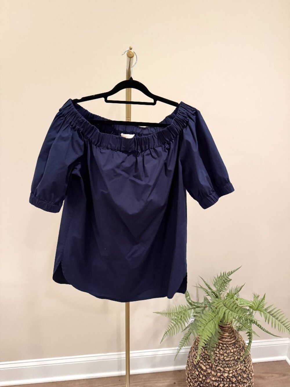 Michael Kors Cotton Off the Shoulder Top